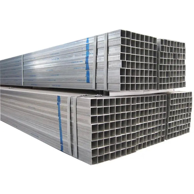 Low Pressure  Galvanized Steel Square Pipe Fluid Tube With 6m Length